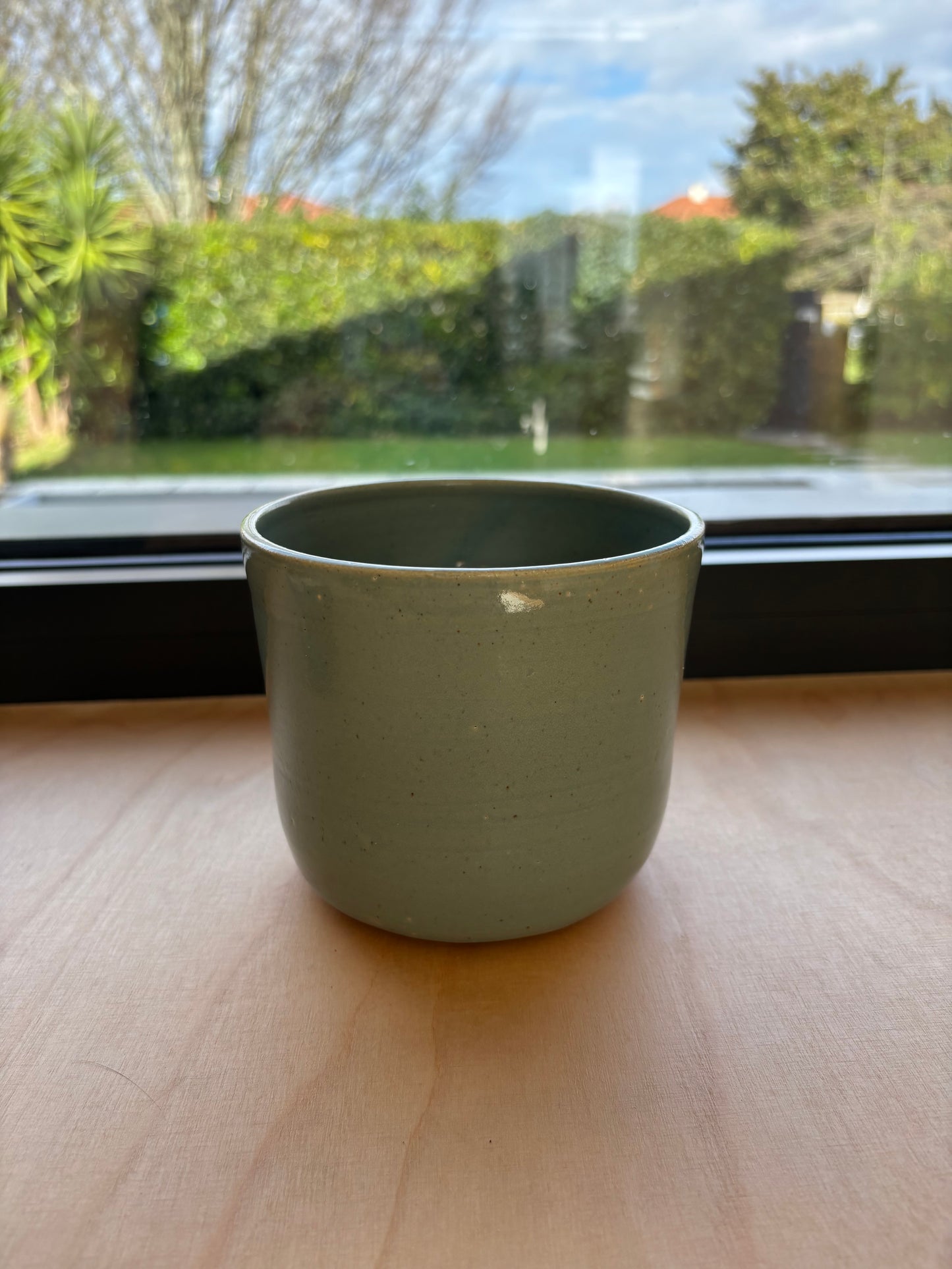 Cache pot lisse - bleu lagon