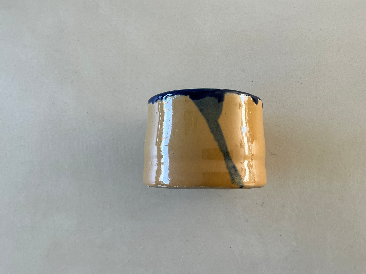 Petit pot jaune & bleu - Céramique fait main à Bayonne