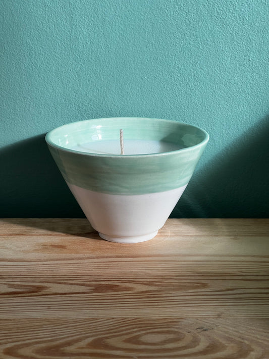 Bol à thé SUGI NARI - Édition bougie - Blanc et vert
